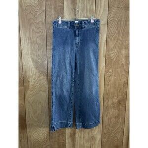 Gap Women's High Rise Wide Leg Cropped Jeans Size 6 28 Medium Wash